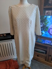 VINTAGE VALERIE KITSCH POLKADOT CREAM WITH NAVY DOTS SIZE 16
