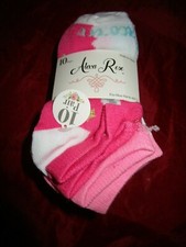 10 Pair Girls Alexa Rose No Show Socks Shoe Size 6-10.5 Unicorn Pink Blue