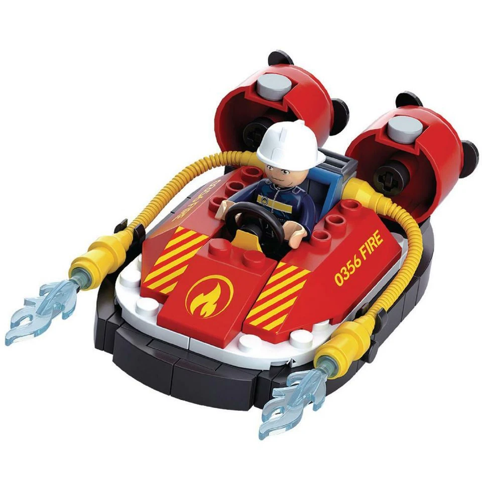 Sluban Kids Fire Boat Hoovercraft with Water Hose Building Blocks 86 Pcs set Toy