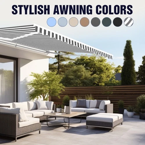 ALEKO Motorized Retractable 12 ft x 10 ft Home Patio Awning Sunshade