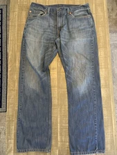 Levis 514 Jeans Mens 34x32 Blue Light Wash Boot Cut Stretch Denim Waterless