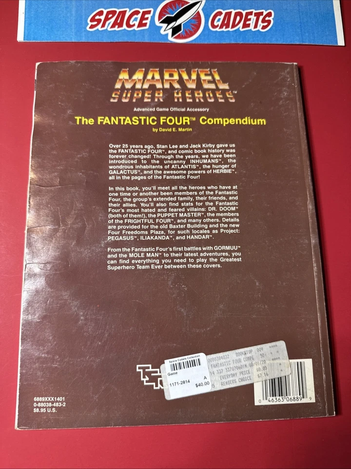 Marvel Super Heroes Fantastic Four Compendium MA4 6889 1987 D&D TSR Game - Image 2 of 2
