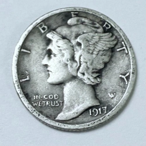 1917-S Mercury Dime ~ FINE DETAILS~ 90% Silver #4640