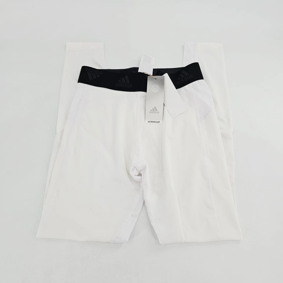 Adidas Techfit Long Tights Training Mens MEDIUM M White Active Aeroready NEW - Image 3 of 4