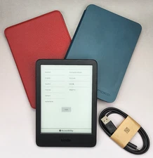 BUNDLE Amazon 6" Kindle 11th Gen 16GB 2024 Black + Kindle Cases (2) - OPEN BOX