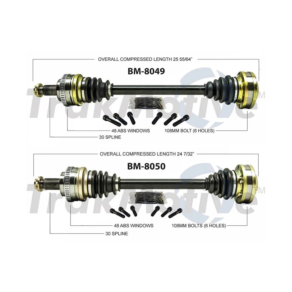 2x Eje trasero izquierdo trasero derecho CV para BMW M3 2001 2002 2003 2004 2005 2006 Foto 2 de 4