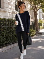Athleta Streetwise Sweater Womens Small Blue Coolmax Long Sleeve Thumbholes NWT