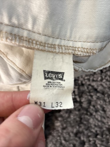 VTG SilverTab Levis Jeans 31x32 Baggy Wide Leg Carpenter Skate 90s Off White - Picture 7 of 8