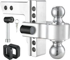 2" Receiver 6" Drop 12500 LBS Adjustable Trailer Hitch Tow Hitch Dual Ball Mount