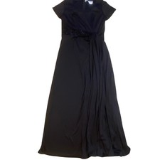 Southeastern Women 12 Black Dress Formal Long Sequins Short Sleeve Maxi A-Line