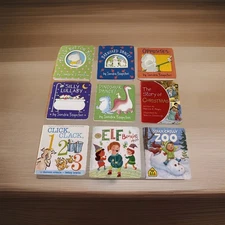 Kids Baby Board Books Lot Of 9 Assorted  Animals , Xmas, Zoo ,Silly Lullaby