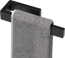 Black Wall-Mounted Hand Towel Holder, U Shaped, Drill-Mounted