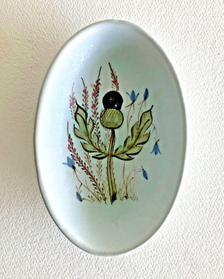 BUCHAN THISTLE STONEWARE SMALL DISH OVAL 6 1/2 '' PERFECT