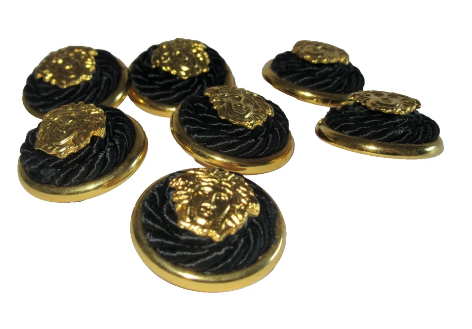 GIANNI VERSACE VINTAGE MEDUSA KNÖPFE.VINTAGE 90er Jahre. SET 7 X 25 MM. NEUWARE - Bild 2 von 4