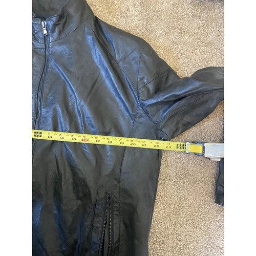 Vera Pelle Made in Italy Sheep Leather Moto Jacket IT 54 / US Large Black image 4