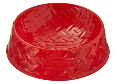 小物 23SS Supreme Diamond Plate Dog Bowl Red Supreme Diamond Plate Dog Bowl SS23 - Red - Brand New - Free