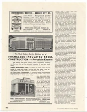 1939 Cincinnati Mfg. Co. Ad: Gulf & Red Head Porcelain Enamel Gas Station Bldgs.