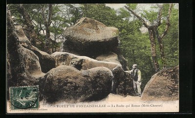 Foret de Fontainebleau, La Roche qui Remue, Ansichtskarte 1907 