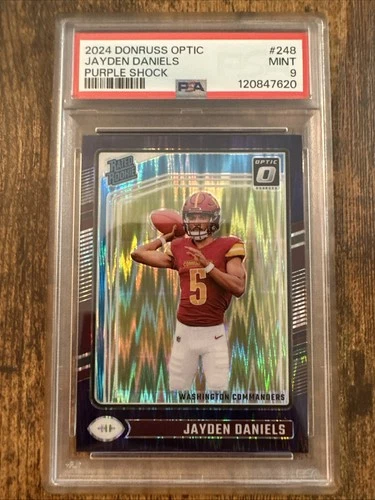 2024 Panini Donruss Optic - Rated Rookie Jayden Daniels #248 Purple Shock PSA 9