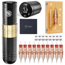 Dragonhawk A2 Wireless Tattoo Pen Kit with 2 Batteries – Adjustable Stroke