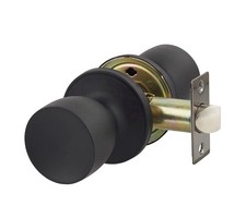 Touchpoint Matt Black Hotel Passage Mortice Door Knobset - 60mm Rose Diameter