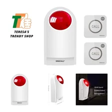 Remote Emergency Strobe Siren Alarm Kit Waterproof Outdoor Loud Panic SOS War...