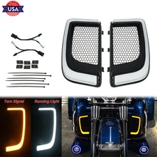 Fairing Lower Grills LED Turn Signal Lights Fit For Harley Touring Street Glide