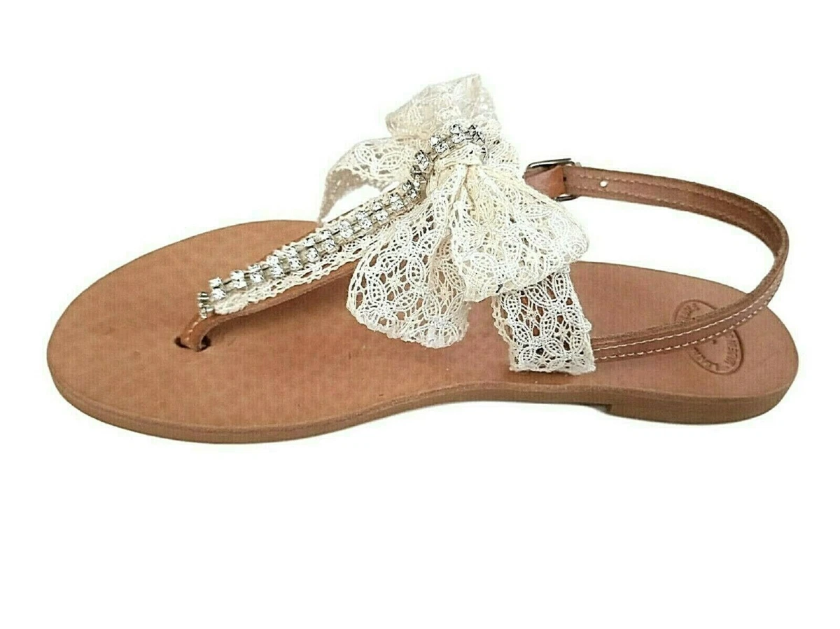 Ivory lace online sandals