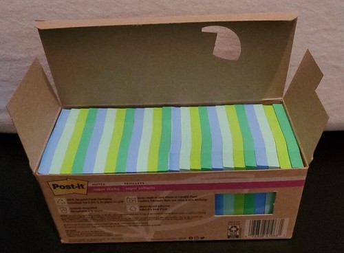 3M Post-it (100% Recycled) Super Sticky Notes 3" x 3" 24 Pads w/ 70 Sheets Each - Picture 4 of 4