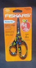 Fiskars Pointed Tip Safety-Edge Blades Black With Tetris Blocks Ages 4+