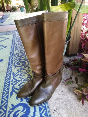 two tone leather boots