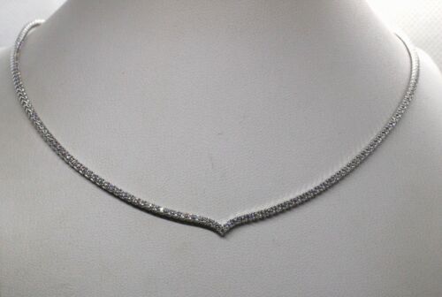 Halskette Silber Tennis A V MM 2 Zirkone Weiß Rhodium CM 40-45 Exploit - Bild 1 von 4
