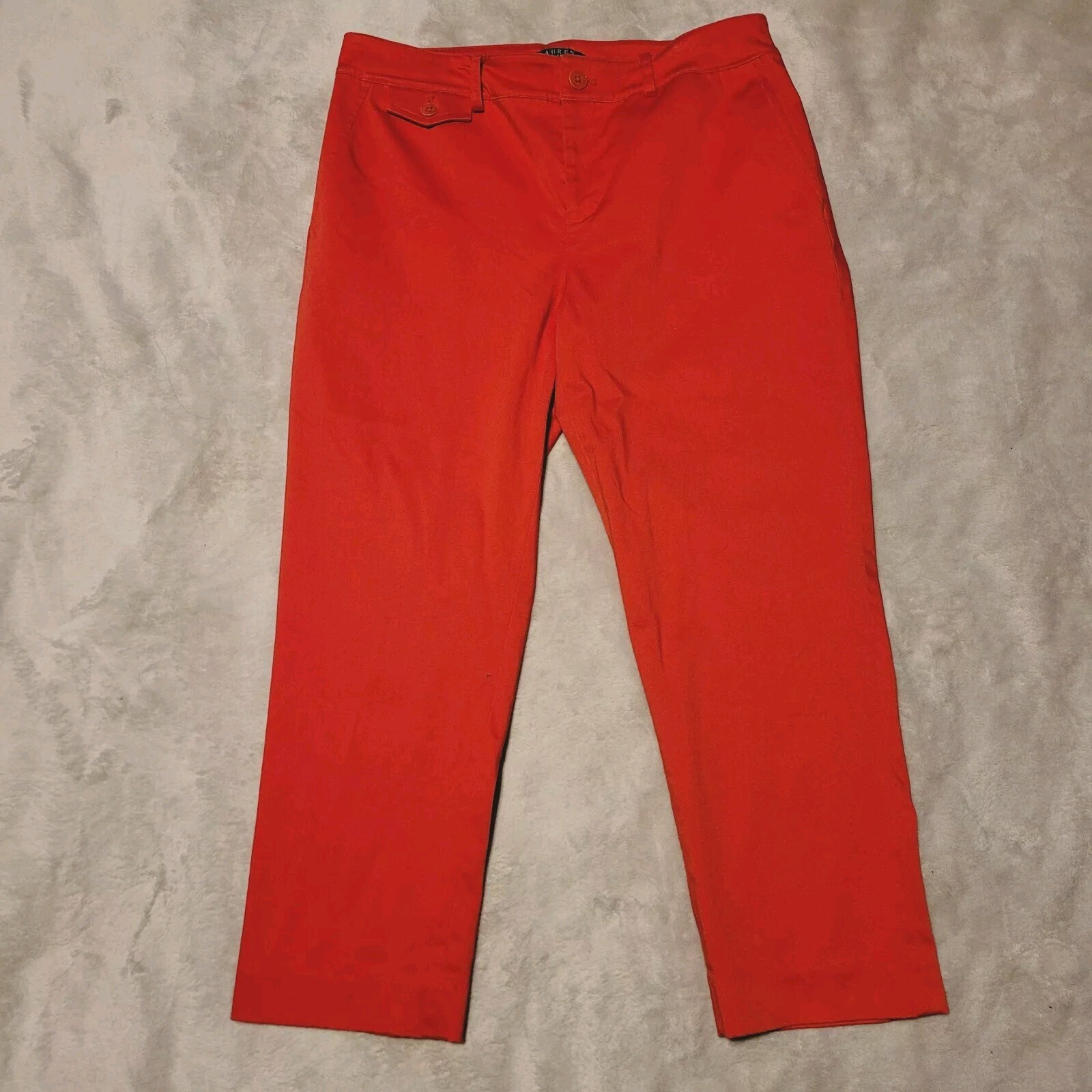 Lauren Ralph Lauren Dress Pants Womens Size 10 Cropped Chino Stretch Pocket Red