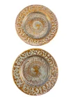 MCM Stangl Pottery Pair of Saucers Antique Gold 5.5"