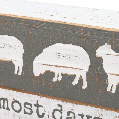 Most Days I Don't Give A Sheep Grey PBK Wood Inset Box Sign - Picture 2 of 3