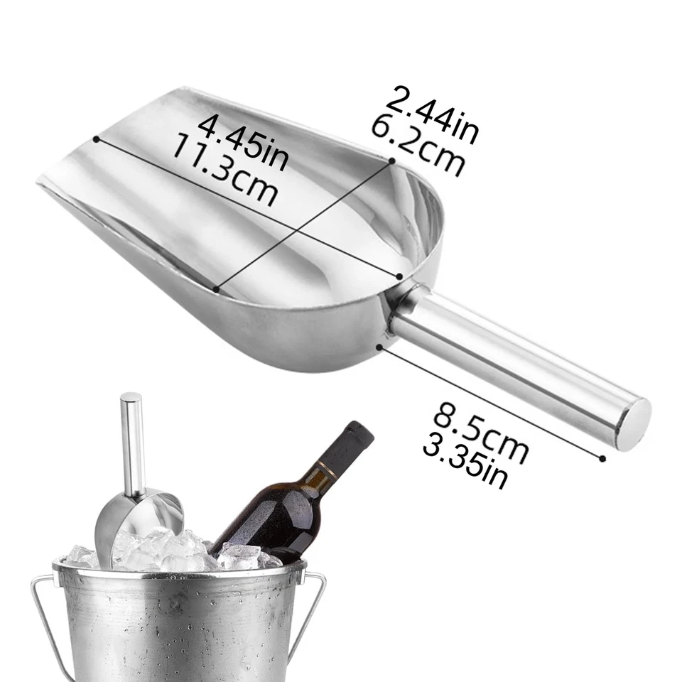 2x Cuchara de Acero Inoxidable Bar Caramelo de Hielo Productos Secos Palomitas Comercial Cuchara 12oz Foto 2 de 4