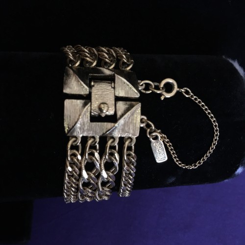 Vtg 4 Monet Strand Gold Tone Chain Choker Collar Necklace Set 14” Bracelet 7” - Picture 5 of 6