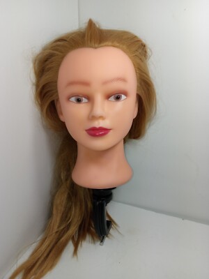 Cosmetology Unbranded Blonde Mannequin Head Long Hair w/ Desk Top Mount