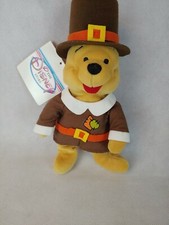 Disney Store Winnie the Pooh Pilgrim Pooh Bean Bag Plush 8"