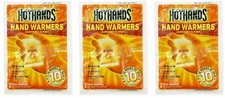 Lot of 3 Hot Hands - Hand Warmers Up To 10 Hours of Heat Per Pair