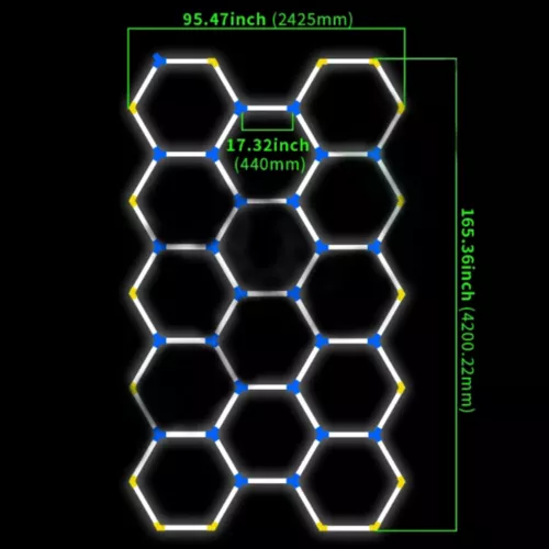 14X Hexagon LED Lampe Röhren Werkstatt Garage Wand Decken Leuchte Beleuchtung DE - Bild 10 von 13