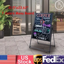 LED Message Board Sign Illuminated Neon Erasable Menu Board Adjustable Height