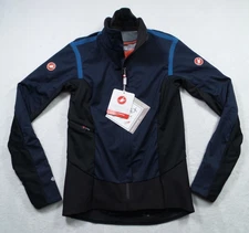 Castelli Cycling Jacket Womens Size Small Blue Full Zip Alpha RoS 2 Stretch NWT