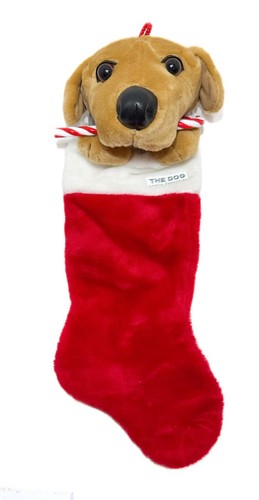 The Dog Artist Collection Golden Retriever Lab Pup 16” Plush Christmas Stocking