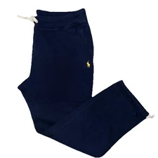 Polo Ralph Lauren Navy Blue Sweatpants Mens XL Fleece Lined Drawstrings