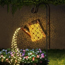 Solar Garden Outdoor Pathway Yard Lights Watering Can With Large Waterproof