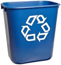 Rubbermaid Deskside Recycling Bin – 3.25 Gal Blue Plastic Trash Can