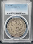 1903 S Morgan Silver Dollar $1 PCGS Fine 12, Semi-Key Date