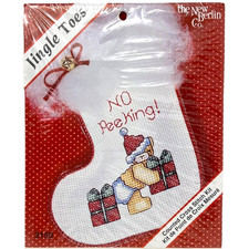 Cross Stitch MINI Christmas Stocking Kit - Jingle Toes Santa Bear by New Berlin