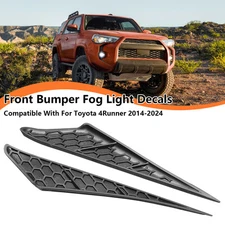 Front Bumper Fog Light Fang Decals Grill Trim For Toyota 4Runner 2014-2024